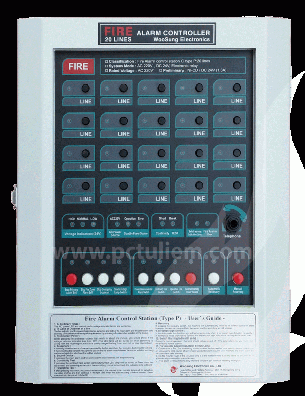 Tủ trung tâm báo cháy 20 kênh WSTP-20
