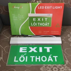 Đèn exit thoát nạn 1 mặt không hướng mặt kính Shengli