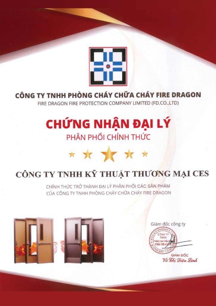 Chứng nhận đại lý phân phối chính thức Fire Dragon - CES